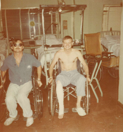 Dan Linn, right, at the 106th General Hospital, Yokohama (Kishine Barracks), Japan, late January ...