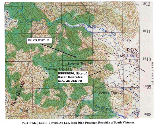 Hill 474 - Part of Map 6738-II, An Lao, Binh Dinh Province