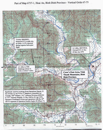 Map of the Crow's Foot, LZ Abby, Binh Dinh Province