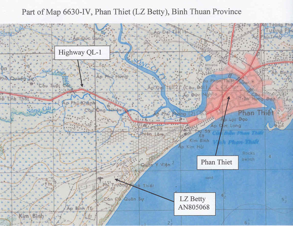 Map of LZ Betty (AN805068), Phan Thiet, Binh Thuan Province, Map 6630-IV